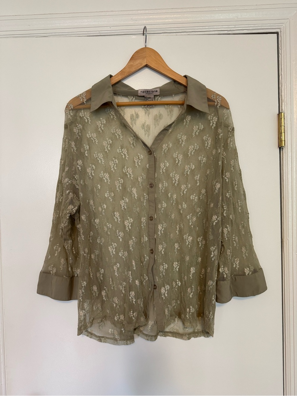 Vintage Y2K Notations Woman Lace Blouse - Plus size